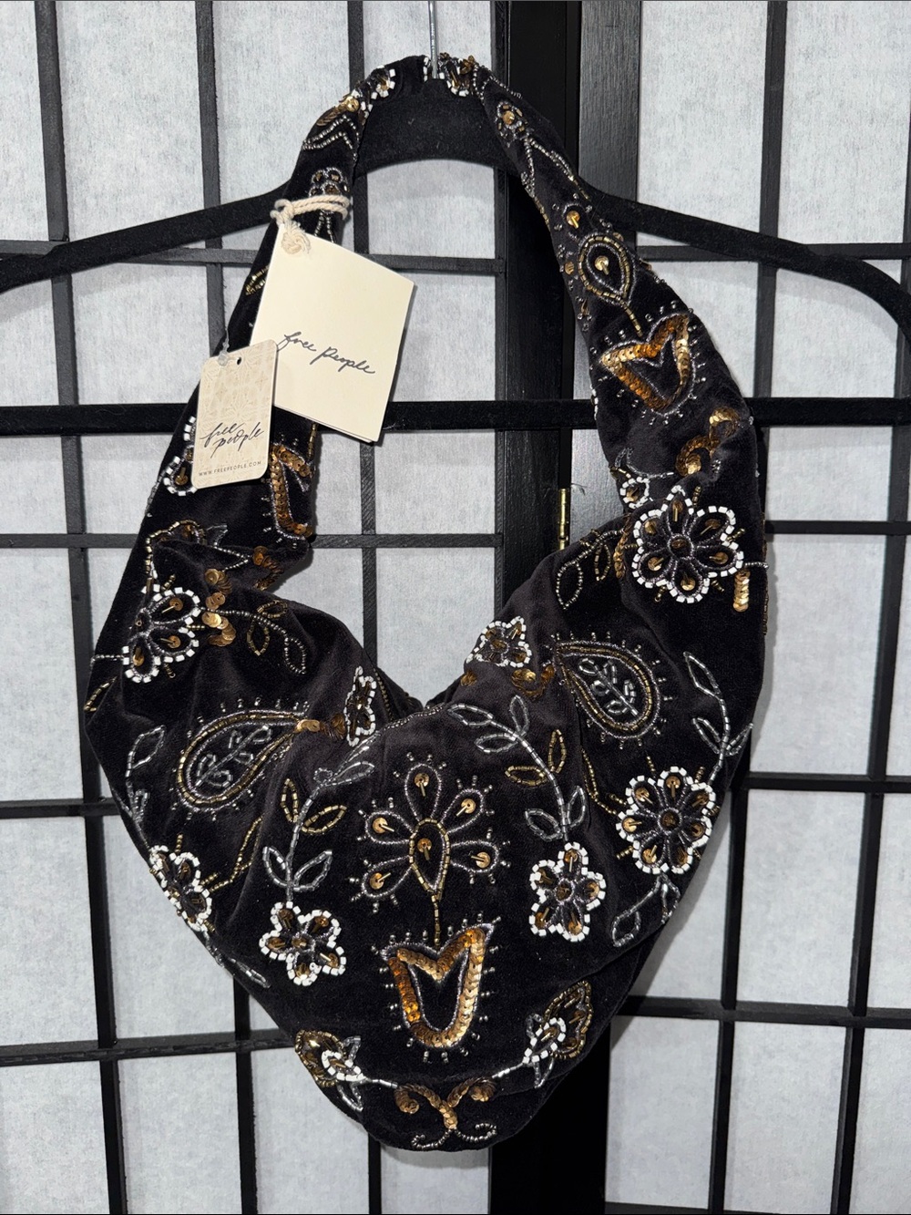 Free People Nashville Nights Velvet Beaded Bag